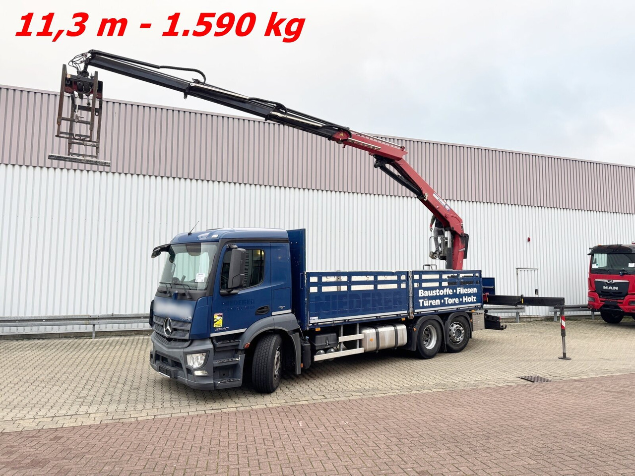 Mercedes-Benz Antos 2540 L 6x2 Antos 2540 L 6x2, Lenkachse, HMF 2110-L3 Heckkran - Tovornjak z dvigalom, Tovornjak s kesonom: slika 1 Mercedes-Benz Antos 2540 L 6x2 Antos 2540 L 6x2, Lenkachse, HMF 2110-L3 Heckkran - Tovornjak z dvigalom, Tovornjak s kesonom: slika 1