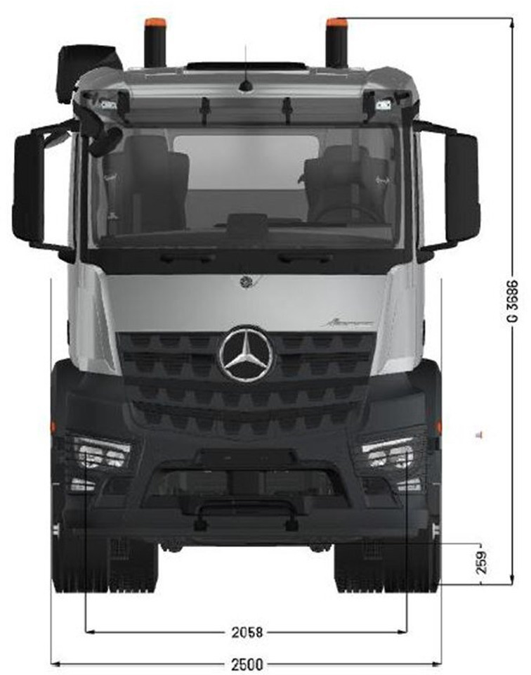 Mercedes-Benz Arocs 3253 L 8x4/4 Arocs 3253 L 8x4/4, MultimediaCockpit, Navi, Motorabtrieb - Tovornjak-šasija: slika 3 Mercedes-Benz Arocs 3253 L 8x4/4 Arocs 3253 L 8x4/4, MultimediaCockpit, Navi, Motorabtrieb - Tovornjak-šasija: slika 3