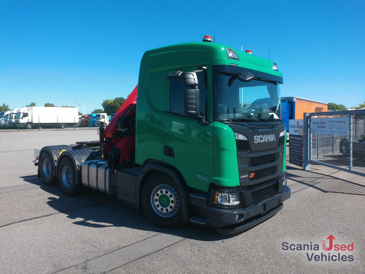 SCANIA R 450 B6x4NA mit Kran HMF 2320-K-RCS 23mtr. - Vlačilec: slika 1 SCANIA R 450 B6x4NA mit Kran HMF 2320-K-RCS 23mtr. - Vlačilec: slika 1