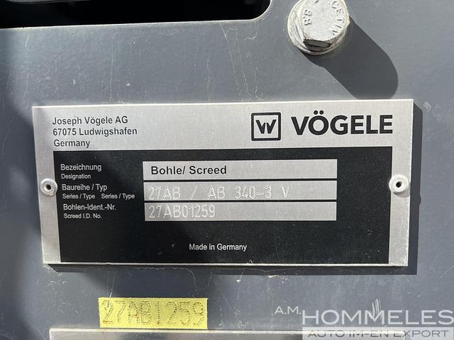 Nov Stroj za asfalterska dela Vögele AB 340 Extending Screed: slika 6