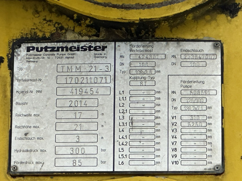 Črpalka za beton Mercedes-Benz ACTROS 3241 8x4 PUMI PM M 21-3 (21m) Putzmeister - *238.000km* / 1586H - EPS - BLADVERING / NAAFREDUCTIE: slika 12