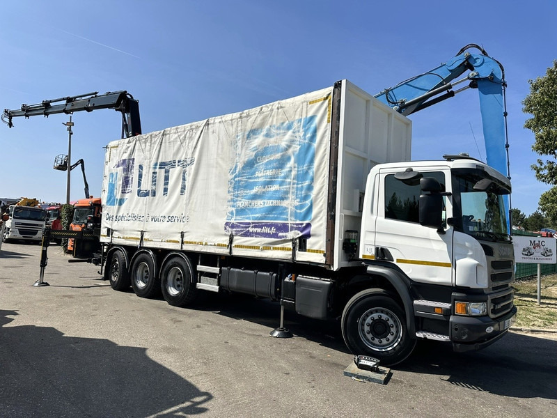 Scania P410 8x4 TRIDEM PRITSCHE PLANE + KRAN HIAB 244 EP-4 HIDUO - RETARDER - LIFT + STEERING AXLE - *327.000km* - RADIO - Tovornjak s ponjavo, Tovornjak z dvigalom: slika 1 Scania P410 8x4 TRIDEM PRITSCHE PLANE + KRAN HIAB 244 EP-4 HIDUO - RETARDER - LIFT + STEERING AXLE - *327.000km* - RADIO - Tovornjak s ponjavo, Tovornjak z dvigalom: slika 1