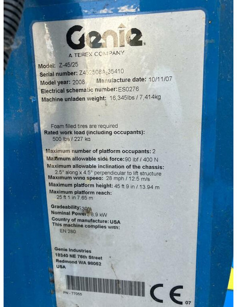 Genie Z-45/25 - Zglobna dvižna ploščad: slika 4 Genie Z-45/25 - Zglobna dvižna ploščad: slika 4
