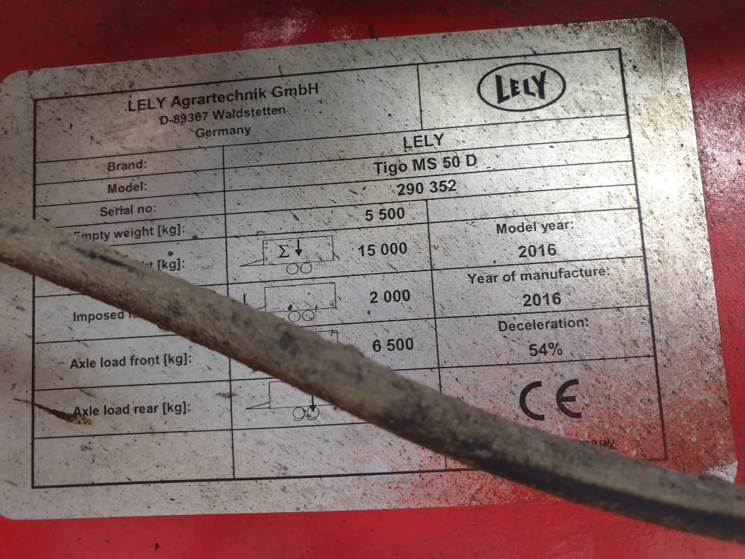 Lely TIGO MS 50D - Samo-nakladalni voz: slika 3 Lely TIGO MS 50D - Samo-nakladalni voz: slika 3