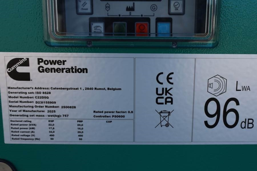 Generator Cummins C22D5Q Declaration of Conformity, Diesel, 22kVA, A: slika 7
