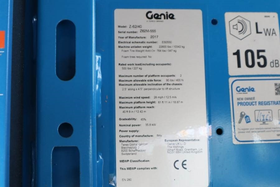 Zglobna dvižna ploščad Genie Z62/40 Valid inspection, *Guarantee! Diesel, 4x4 D: slika 6