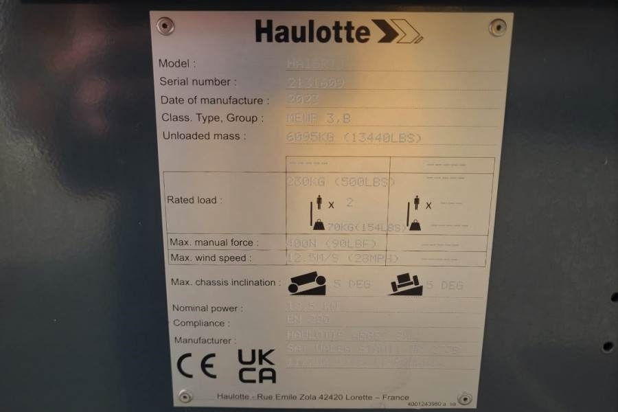 Haulotte HA16RTJ Valid Inspection, *Guarantee! Diesel, 4x4 - Zglobna dvižna ploščad: slika 3 Haulotte HA16RTJ Valid Inspection, *Guarantee! Diesel, 4x4 - Zglobna dvižna ploščad: slika 3