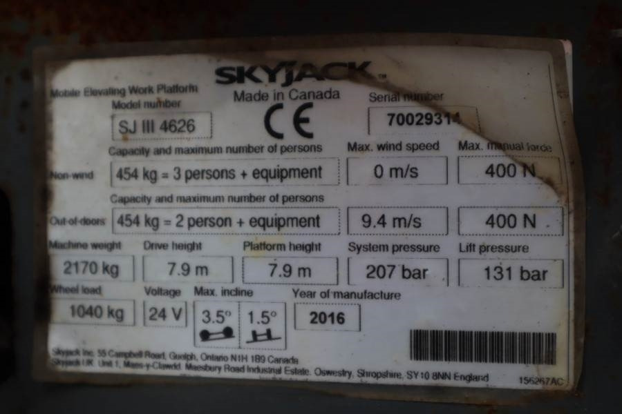 SkyJack SJ4626 ELECTRIC, 10M WORKING HEIGHT, 454KG CAPACIT - Škarjasta dvižna ploščad: slika 3 SkyJack SJ4626 ELECTRIC, 10M WORKING HEIGHT, 454KG CAPACIT - Škarjasta dvižna ploščad: slika 3
