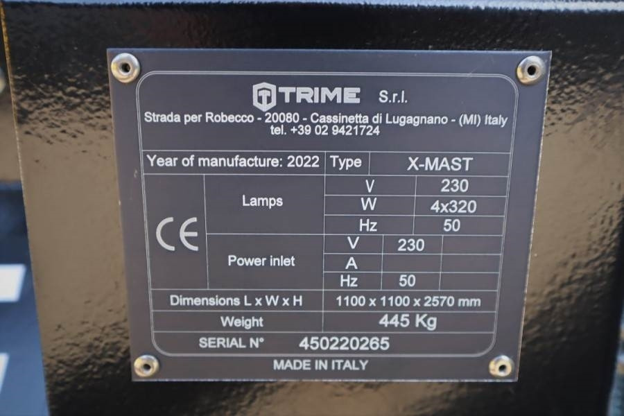 Trime X-Mast 4 × 320W Valid Inspection, *Guarantee - Razsvetljevalni stolp: slika 4 Trime X-Mast 4 × 320W Valid Inspection, *Guarantee - Razsvetljevalni stolp: slika 4