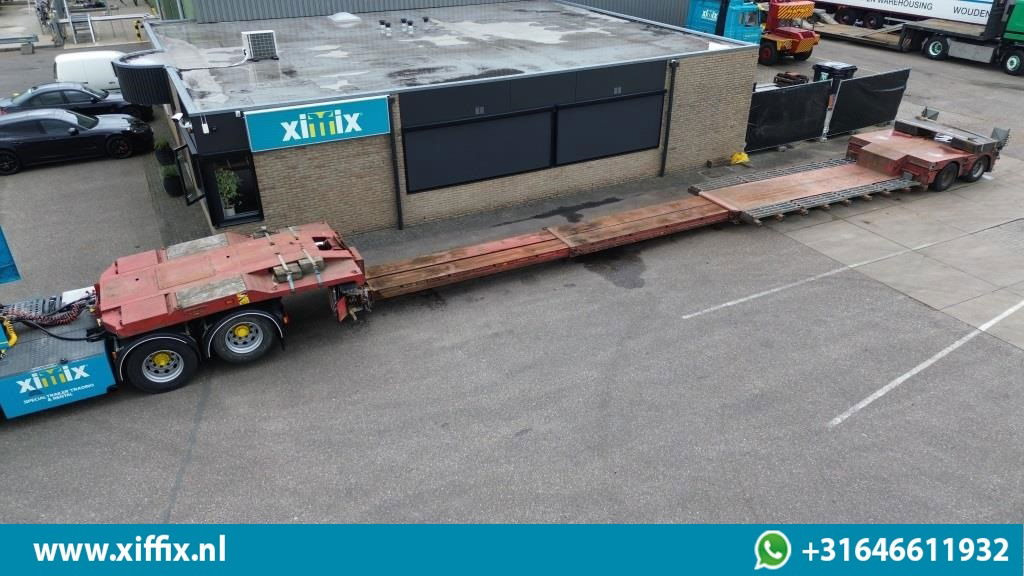 Nizko noseča polprikolica Broshuis 2-ass. Dubbel 2x uitschuifbare dieplader met afneembare nek / 2x gestuu: slika 1