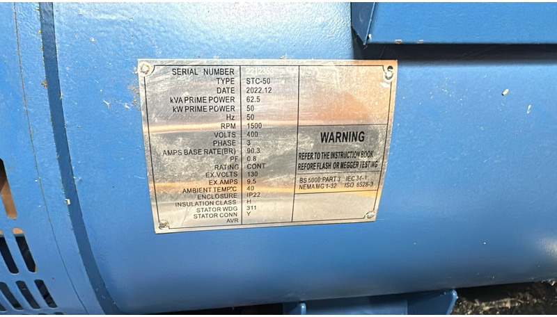 Generator Diesel Generator Set STC-50 (NEW !!! / 62.5 KVA/ 400V / 1500 RPM / 3 PHASE / 90.3 A / 50 HZ): slika 9