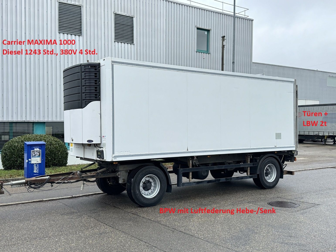 ROHR RAK/18 TK Tiefkühl MAXIMA 1000 Türen LBW 2t BPW - Prikolica hladilnik: slika 1 ROHR RAK/18 TK Tiefkühl MAXIMA 1000 Türen LBW 2t BPW - Prikolica hladilnik: slika 1