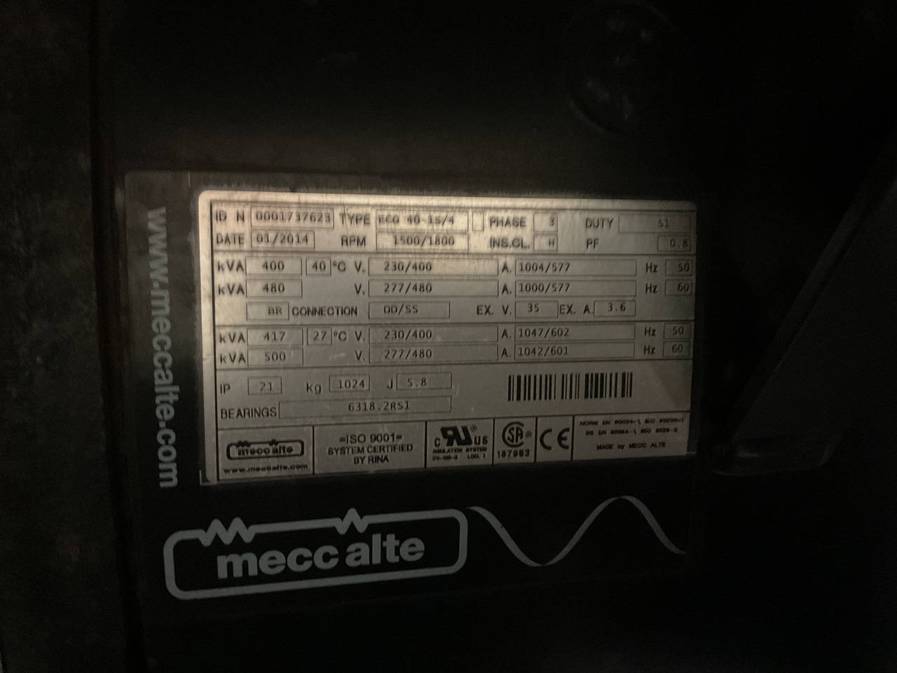 Doosan P158LE, 415KVA generatorset. Like brand new, low hours and complete - Generator: slika 5 Doosan P158LE, 415KVA generatorset. Like brand new, low hours and complete - Generator: slika 5