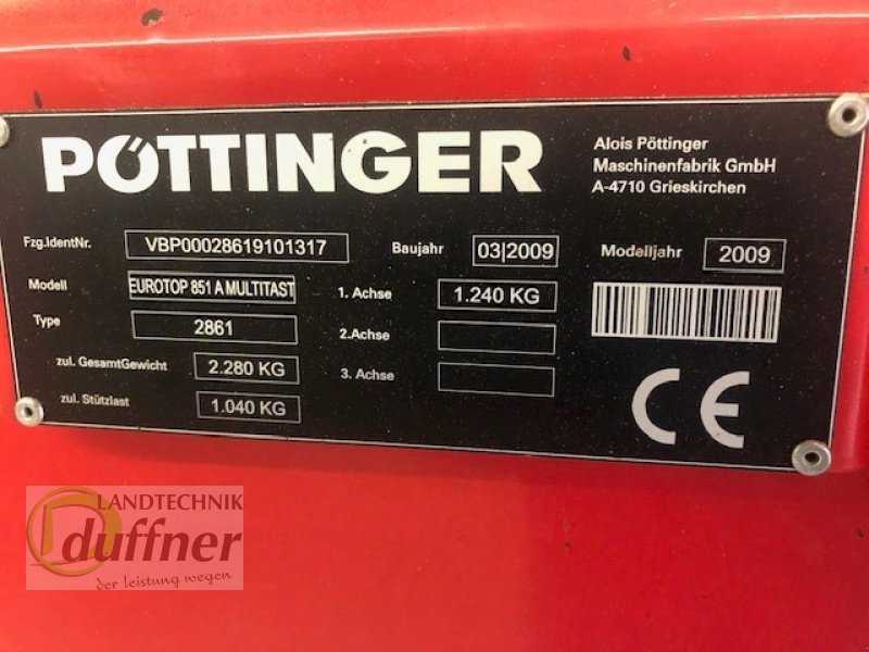 Pöttinger Eurotop 851 - Obračalnik/ Zgrabljalnik: slika 5 Pöttinger Eurotop 851 - Obračalnik/ Zgrabljalnik: slika 5