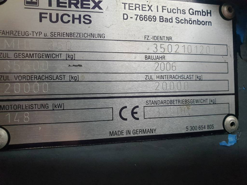 Bager za prekladanje primarnih/ Sekundarnih surovin za transport smeti Fuchs MHL 350 D: slika 20 Bager za prekladanje primarnih/ Sekundarnih surovin za transport smeti Fuchs MHL 350 D: slika 20