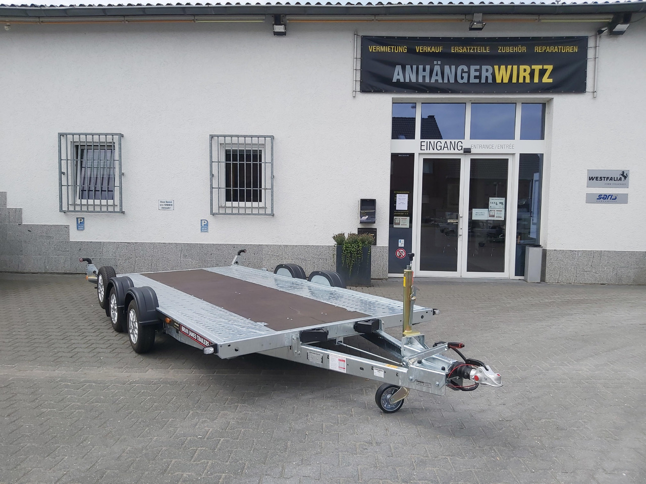 Prikolica avtotransporter Brian James A4 Transporter 450x200cm black X Rampen 240cm Stützen Alufelgen silver 2600kg: slika 6