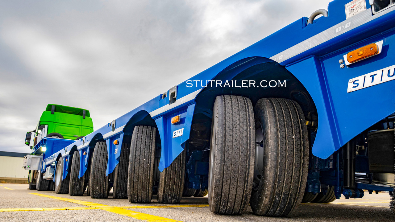 Nov Nizko noseča polprikolica STU 5 Axle Hydraulic Steering Extendable Low Laoder: slika 14