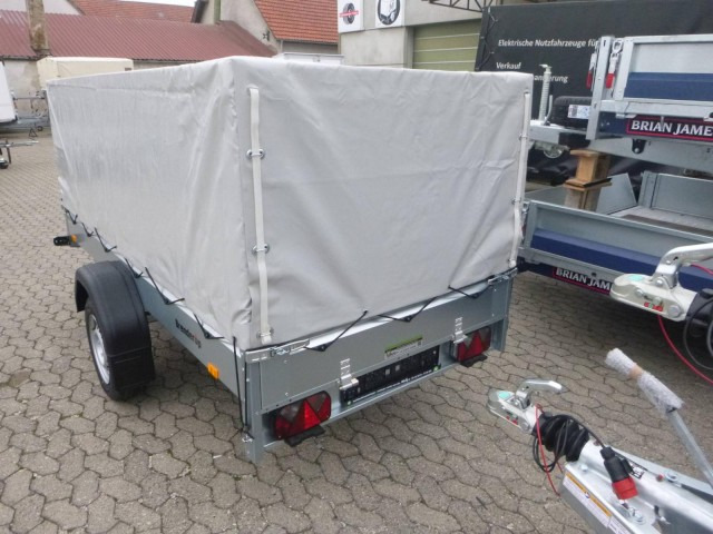 Brenderup Tieflader 2270SUB750 Stahl, 0,75 to. 2700x1300x270mm mit Hochplane 105 cm Lichte Höhe - Avtomobilska prikolica: slika 4 Brenderup Tieflader 2270SUB750 Stahl, 0,75 to. 2700x1300x270mm mit Hochplane 105 cm Lichte Höhe - Avtomobilska prikolica: slika 4