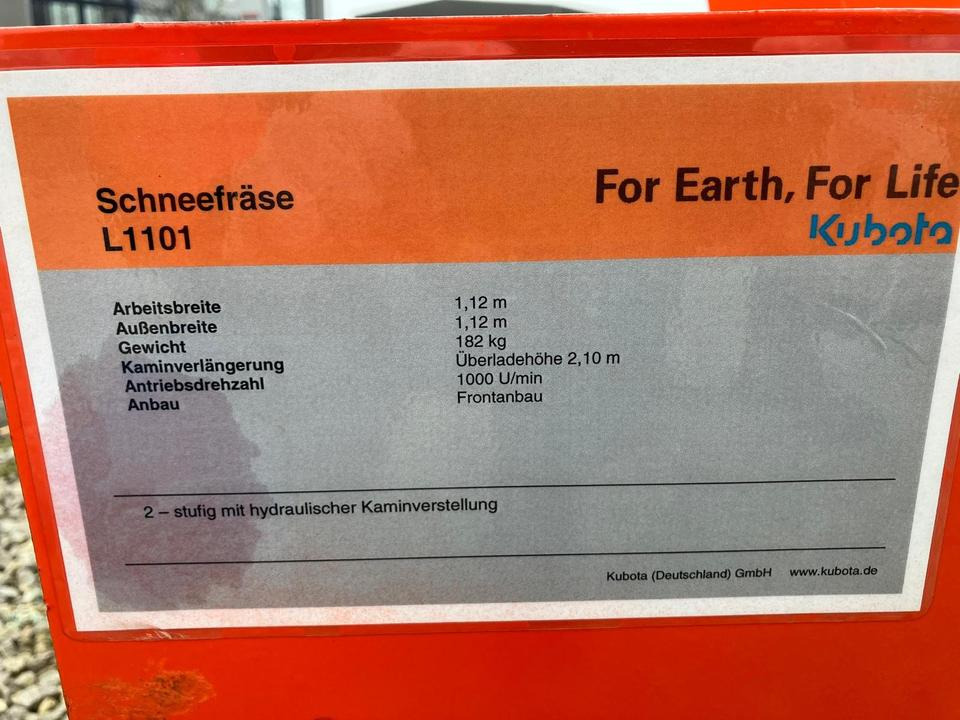 Kubota Kova Anbau-Schneefräse L1101 WA für Kleintraktor 1,12m - Snežni puhalnik: slika 3 Kubota Kova Anbau-Schneefräse L1101 WA für Kleintraktor 1,12m - Snežni puhalnik: slika 3