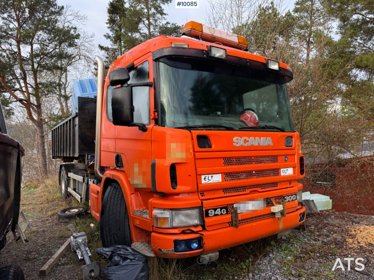 Scania P94G 300 Crane truck with flatbed Rep. object - Kotalni prekucni tovornjak, Tovornjak z dvigalom: slika 1 Scania P94G 300 Crane truck with flatbed Rep. object - Kotalni prekucni tovornjak, Tovornjak z dvigalom: slika 1