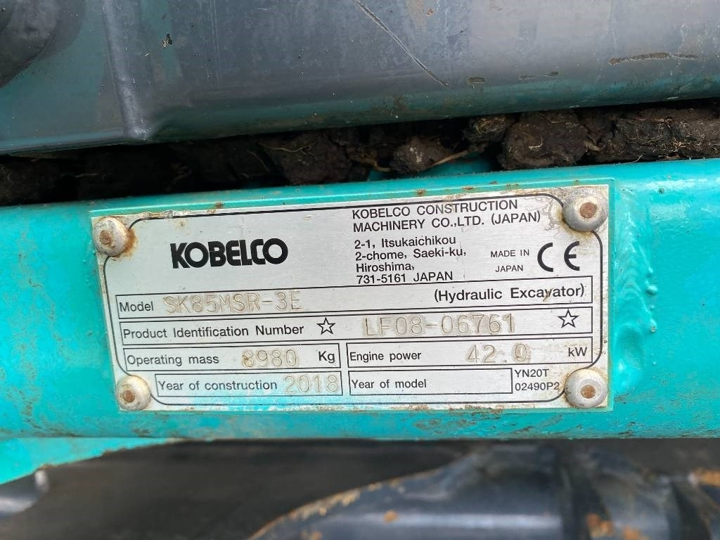 Mini bager Kobelco SK85 MSR-3E / Certificat CE endommagée: slika 7