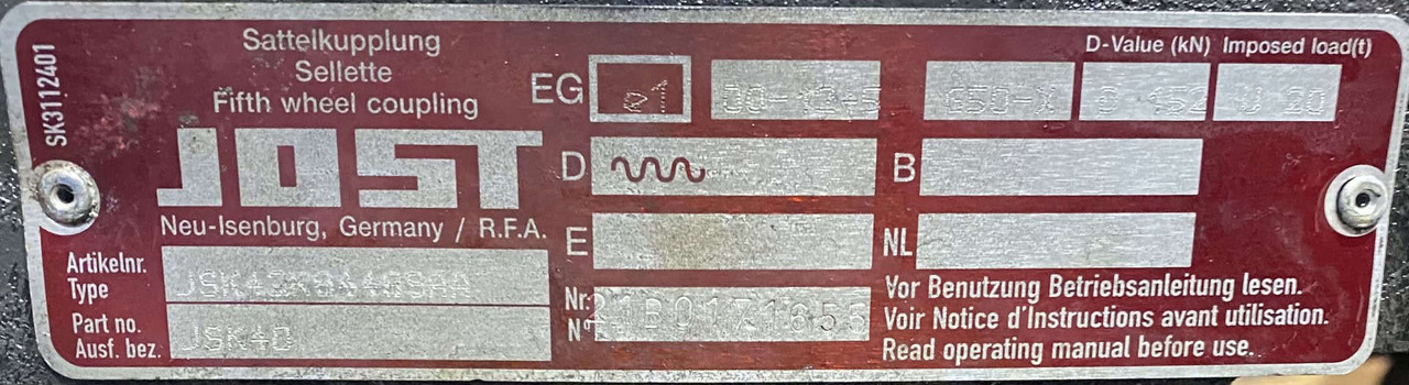 Ralla Jost Volvo E5 - Spojni element za priklopnik za Prikolica: slika 2 Ralla Jost Volvo E5 - Spojni element za priklopnik za Prikolica: slika 2