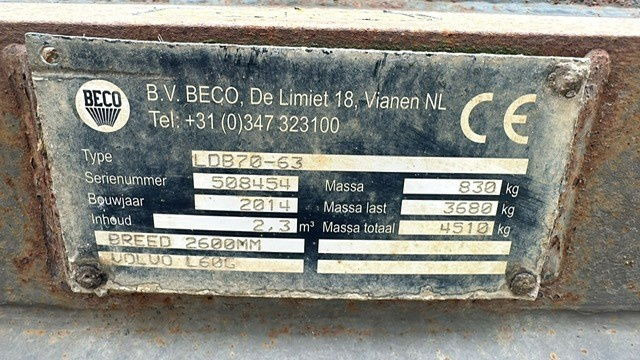 Volvo Graaf bak L60 L70 L90 L110 - Žlica za nakladalnik: slika 3 Volvo Graaf bak L60 L70 L90 L110 - Žlica za nakladalnik: slika 3