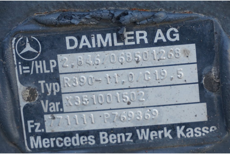 Mercedes-Benz R390-11/C-19.5 37/13 - Zadnja os za Tovornjak: slika 4 Mercedes-Benz R390-11/C-19.5 37/13 - Zadnja os za Tovornjak: slika 4