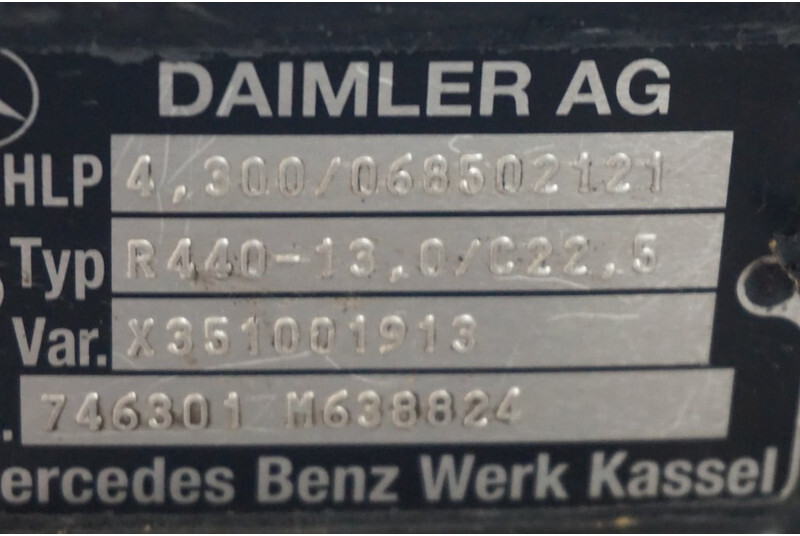 Mercedes-Benz R440-13A/C22.5 43/10 I=4.300 - Zadnja os za Tovornjak: slika 4 Mercedes-Benz R440-13A/C22.5 43/10 I=4.300 - Zadnja os za Tovornjak: slika 4