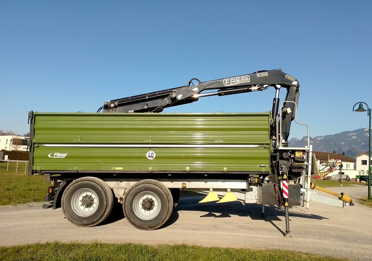 Fliegl TDK160, Agraranhänger, Fassi F110, EU Papiere - Kiper prikolica: slika 2 Fliegl TDK160, Agraranhänger, Fassi F110, EU Papiere - Kiper prikolica: slika 2