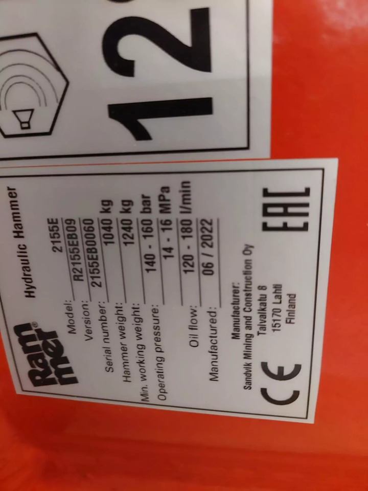 2022 Rammer 2155E - Hidravlično kladivo: slika 3 2022 Rammer 2155E - Hidravlično kladivo: slika 3