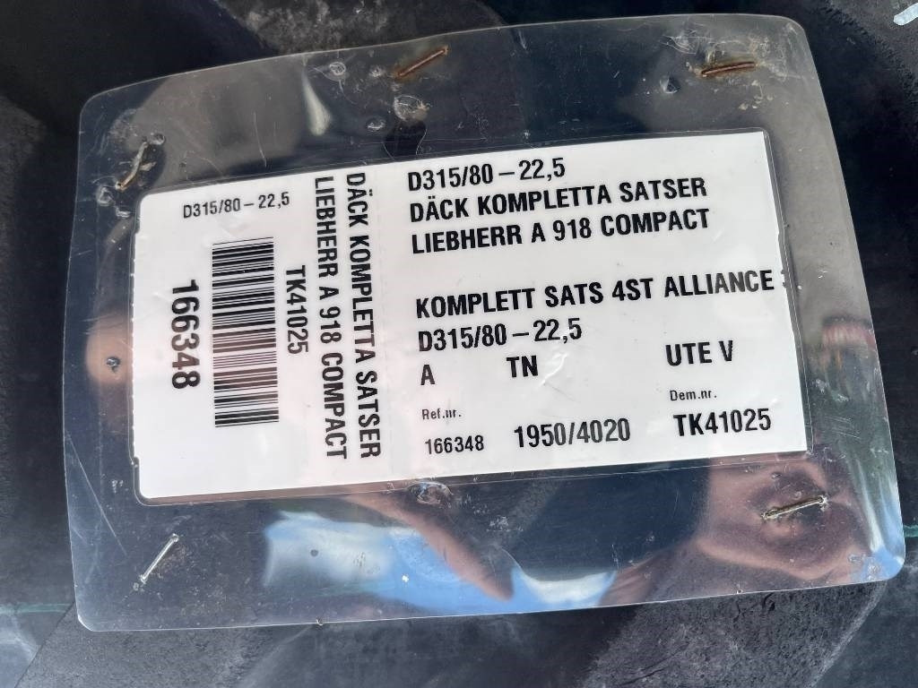 Alliance 315/80-22,5 till Liebherr A 918 - Guma za Gradbeni stroj: slika 2 Alliance 315/80-22,5 till Liebherr A 918 - Guma za Gradbeni stroj: slika 2