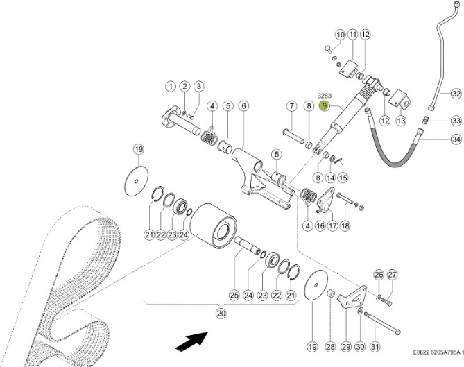 Claas Jaguar 970 - corncracker - siłownik hydrauliczny napinacza 0000409064 - Hidravlični cilinder za Kmetijski stroj: slika 1 Claas Jaguar 970 - corncracker - siłownik hydrauliczny napinacza 0000409064 - Hidravlični cilinder za Kmetijski stroj: slika 1