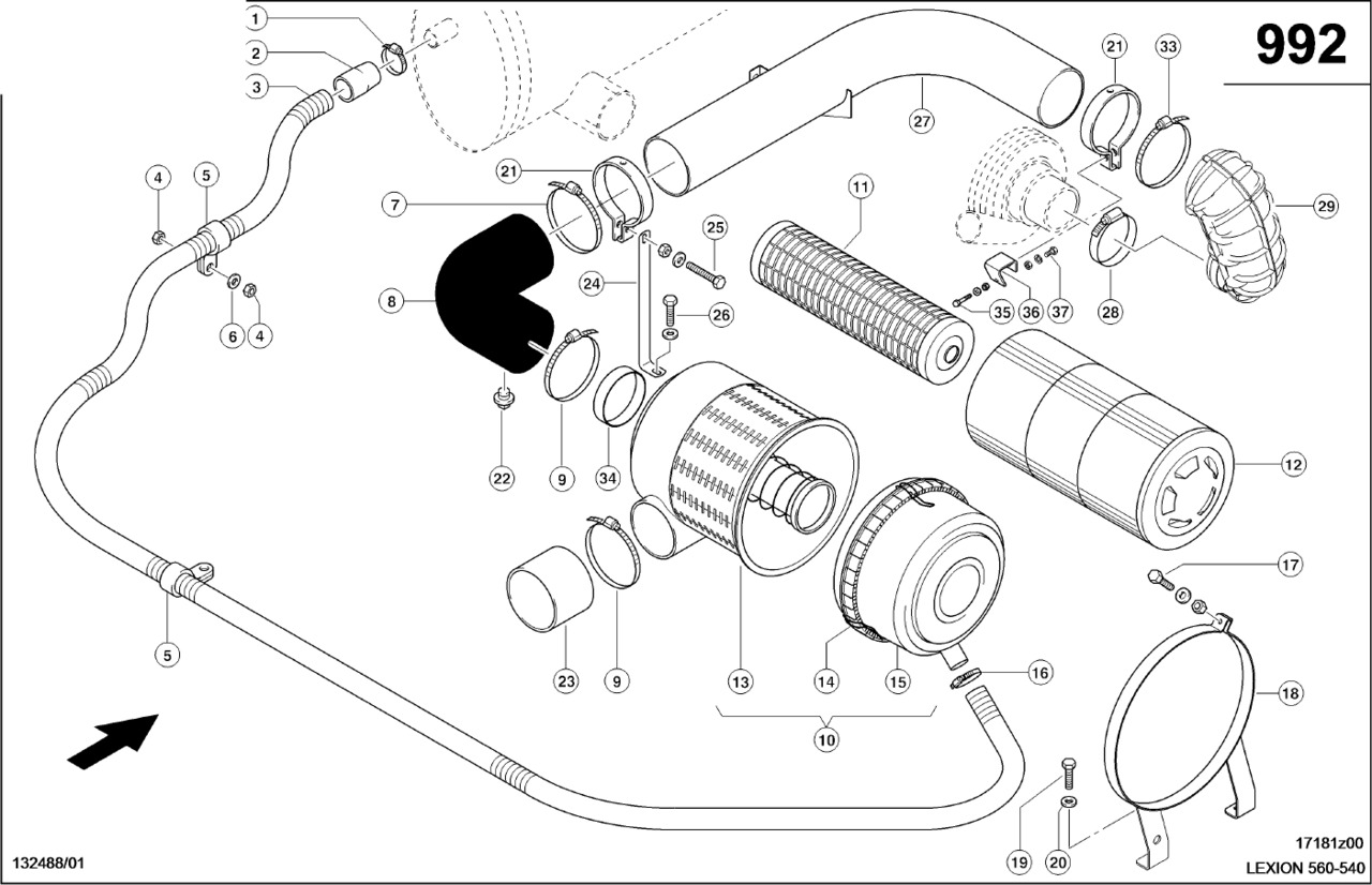 Claas Lexion 560 OBUDOWA 0007962902 (Silnik; układ filtrowania powietrza) - Zračni filter za Kmetijski stroj: slika 1 Claas Lexion 560 OBUDOWA 0007962902 (Silnik; układ filtrowania powietrza) - Zračni filter za Kmetijski stroj: slika 1