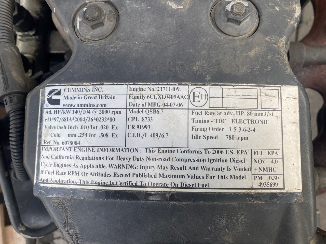Cummins 21711409 QSB 6.7 - Motor za Kmetijski stroj: slika 1 Cummins 21711409 QSB 6.7 - Motor za Kmetijski stroj: slika 1