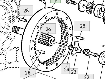 John Deere 6810 6910 6910S Koło Koronowe R105825 R309923 - Diferencialni menjalnik za Kmetijski stroj: slika 1 John Deere 6810 6910 6910S Koło Koronowe R105825 R309923 - Diferencialni menjalnik za Kmetijski stroj: slika 1