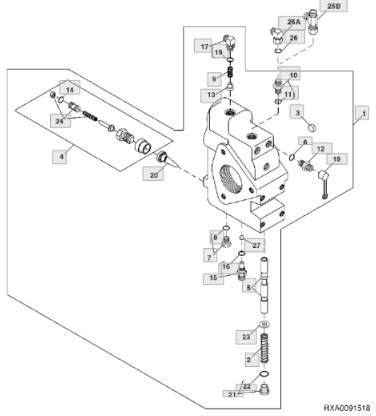 John Deere 7830 Blok Zaworów RE254025 - Hidravlika za Kmetijski stroj: slika 1 John Deere 7830 Blok Zaworów RE254025 - Hidravlika za Kmetijski stroj: slika 1