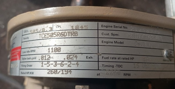 Silnik Cummins 505/8.3 8.3L C8.3-C o mocy 260 KM Model 1845 - Motor za Gradbeni stroj: slika 3 Silnik Cummins 505/8.3 8.3L C8.3-C o mocy 260 KM Model 1845 - Motor za Gradbeni stroj: slika 3