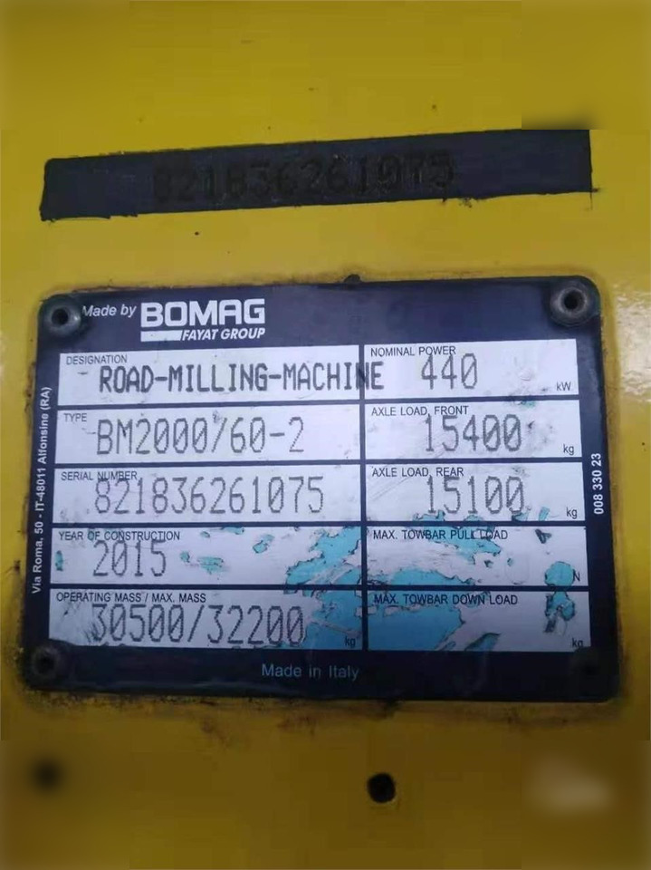 2015 BOMAG BM2000/60-2 - Freza za asfalt: slika 5 2015 BOMAG BM2000/60-2 - Freza za asfalt: slika 5