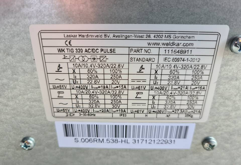 SpawarkaTig WELDKAR WK 320 AC/DC Puls, 320 A - Varilna oprema: slika 5 SpawarkaTig WELDKAR WK 320 AC/DC Puls, 320 A - Varilna oprema: slika 5