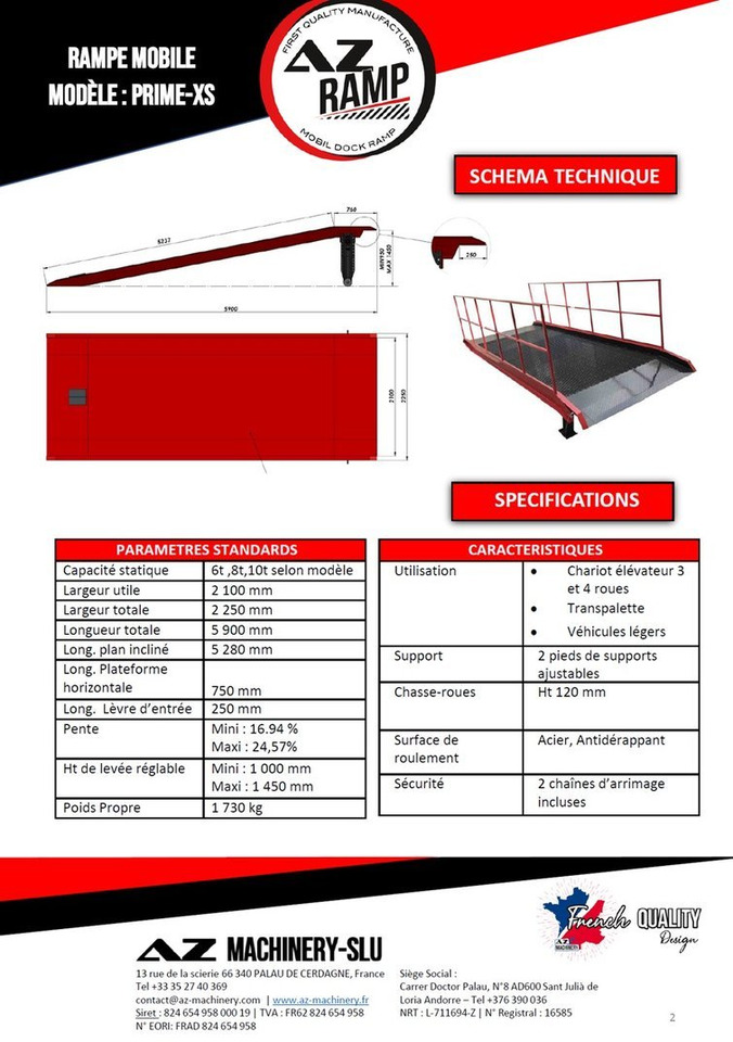 AZ RAMP-PRIME XS-10 . Industrial Mobil Loading Ramp - Nakladalna rampa: slika 2 AZ RAMP-PRIME XS-10 . Industrial Mobil Loading Ramp - Nakladalna rampa: slika 2