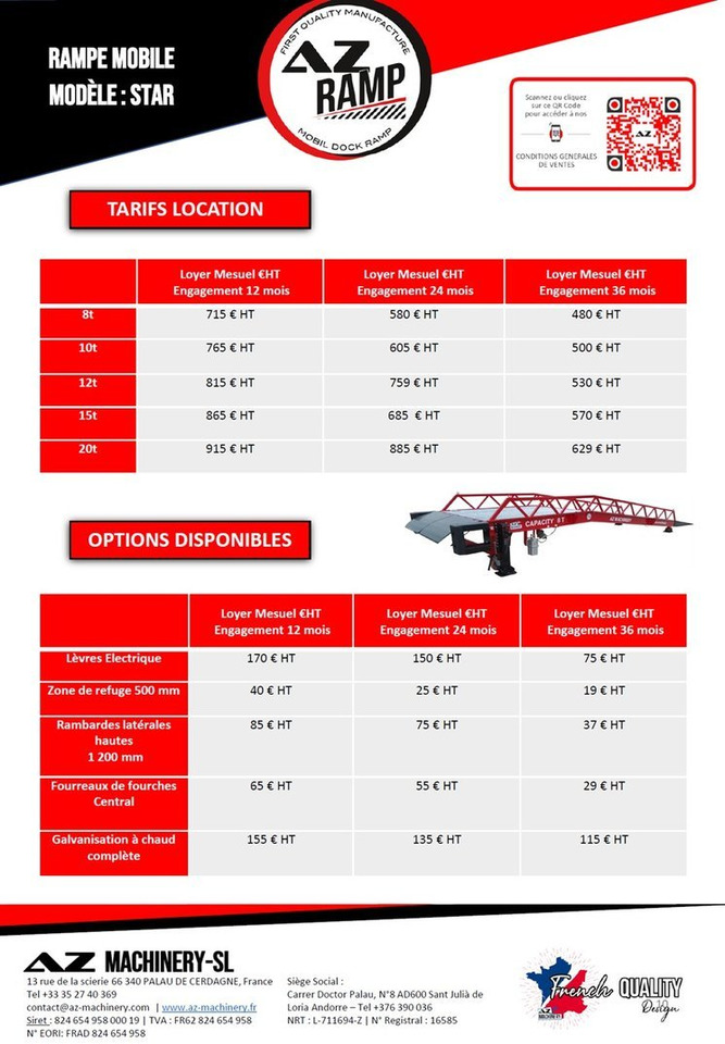 **RENTAL** Loading Ramp with with hydraulic tilting bridge - AZ RAMP - STAR- 8T. 8 ton capacity - Nakladalna rampa: slika 2 **RENTAL** Loading Ramp with with hydraulic tilting bridge - AZ RAMP - STAR- 8T. 8 ton capacity - Nakladalna rampa: slika 2