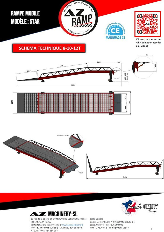 **RENTAL** Loading Ramp with with hydraulic tilting bridge - AZ RAMP - STAR- 8T. 8 ton capacity - Nakladalna rampa: slika 5 **RENTAL** Loading Ramp with with hydraulic tilting bridge - AZ RAMP - STAR- 8T. 8 ton capacity - Nakladalna rampa: slika 5