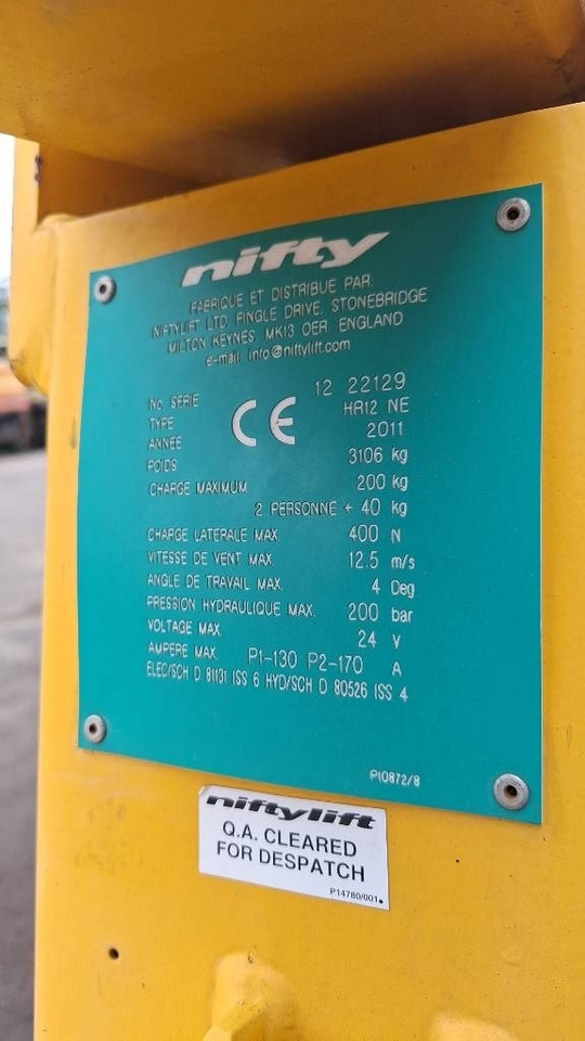 Niftylift HR 12 N E - Zglobna dvižna ploščad: slika 3 Niftylift HR 12 N E - Zglobna dvižna ploščad: slika 3