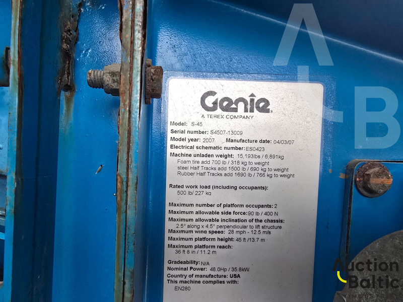 Zglobna dvižna ploščad Genie S 45: slika 18