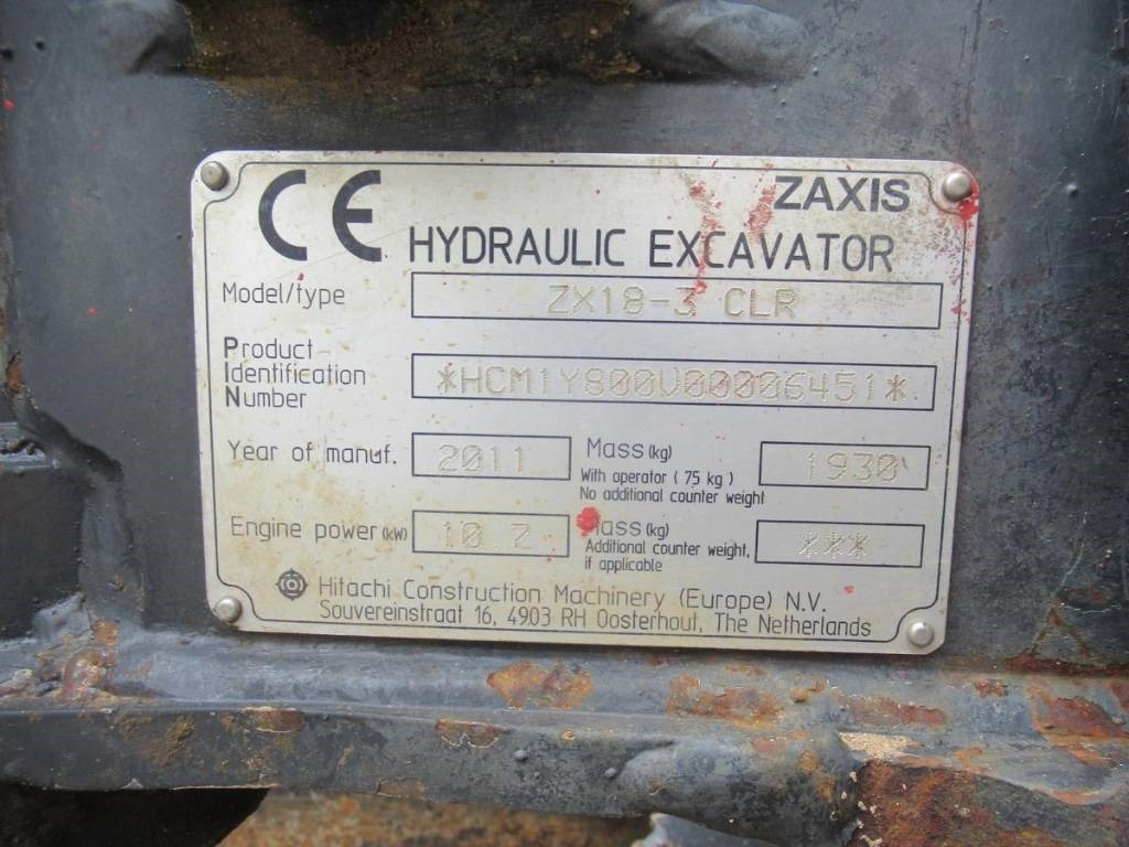 Hitachi ZX 18-3 CLR - Mini bager: slika 5 Hitachi ZX 18-3 CLR - Mini bager: slika 5