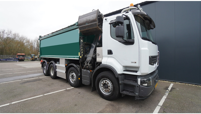 Tovornjak z dvigalom Renault PREMIUM 380 DXI 8X2/6 2 SIDE TIPPER WITH PLFINGER Q 170 Z CRANE.278.200KM: slika 7