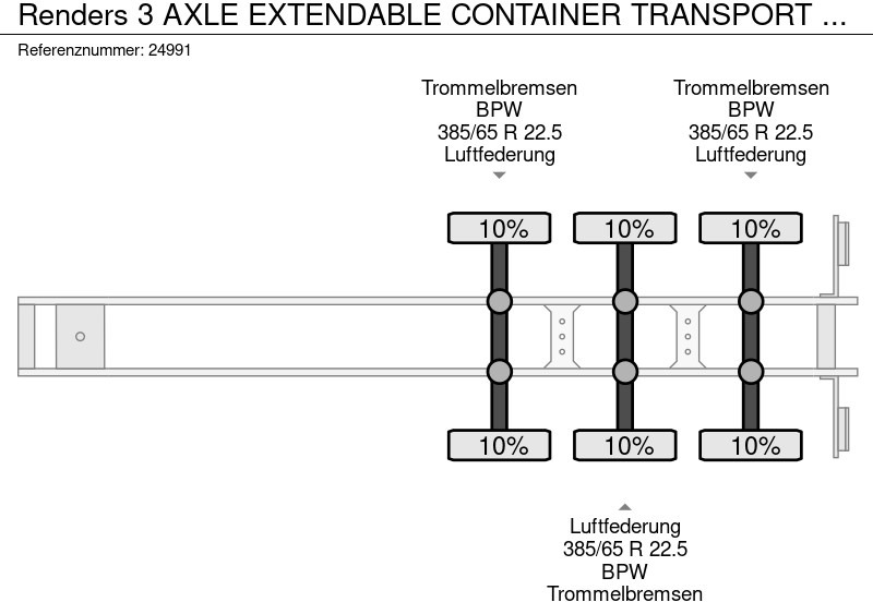 Renders 3 AXLE EXTENDABLE CONTAINER TRANSPORT TRAILER lizing Renders 3 AXLE EXTENDABLE CONTAINER TRANSPORT TRAILER: slika 6