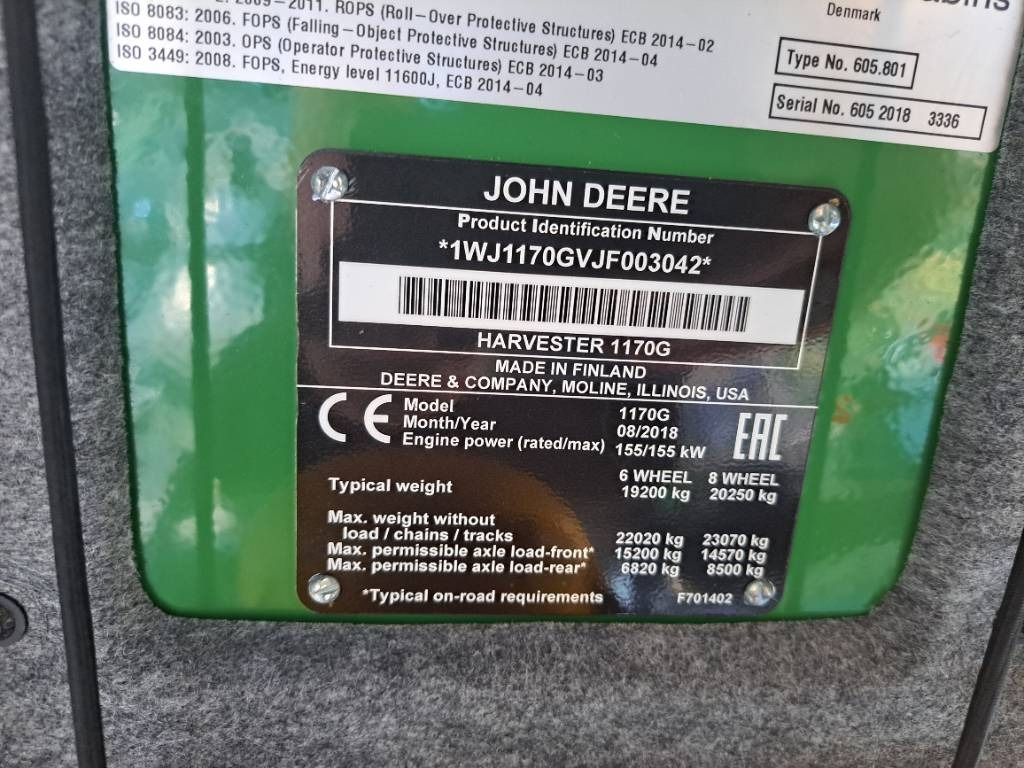 Gozdarski kombajn John Deere 1170G: slika 7