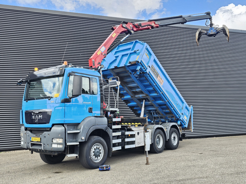 MAN TGS 28.400 6X4-4 BL / CRANE + 2 SIDE TIPPER - Tovornjak prekucnik, Tovornjak z dvigalom: slika 1 MAN TGS 28.400 6X4-4 BL / CRANE + 2 SIDE TIPPER - Tovornjak prekucnik, Tovornjak z dvigalom: slika 1